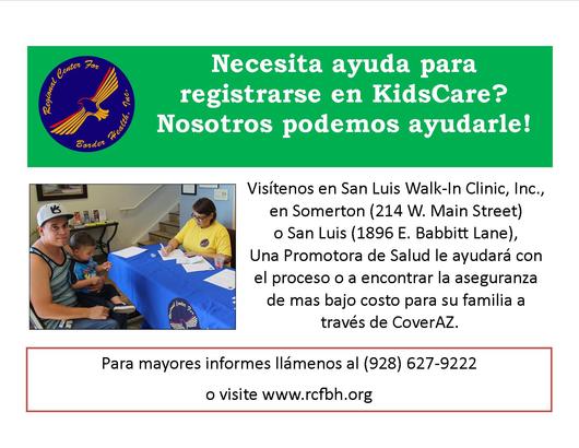 Inscripcion GRATIS para KidsCare en San Luis Walk-In Clinic, Inc.